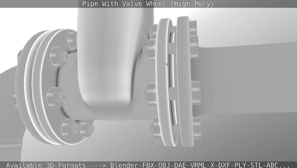 Pipe With Valve Wheel High-Poly 3D model_94