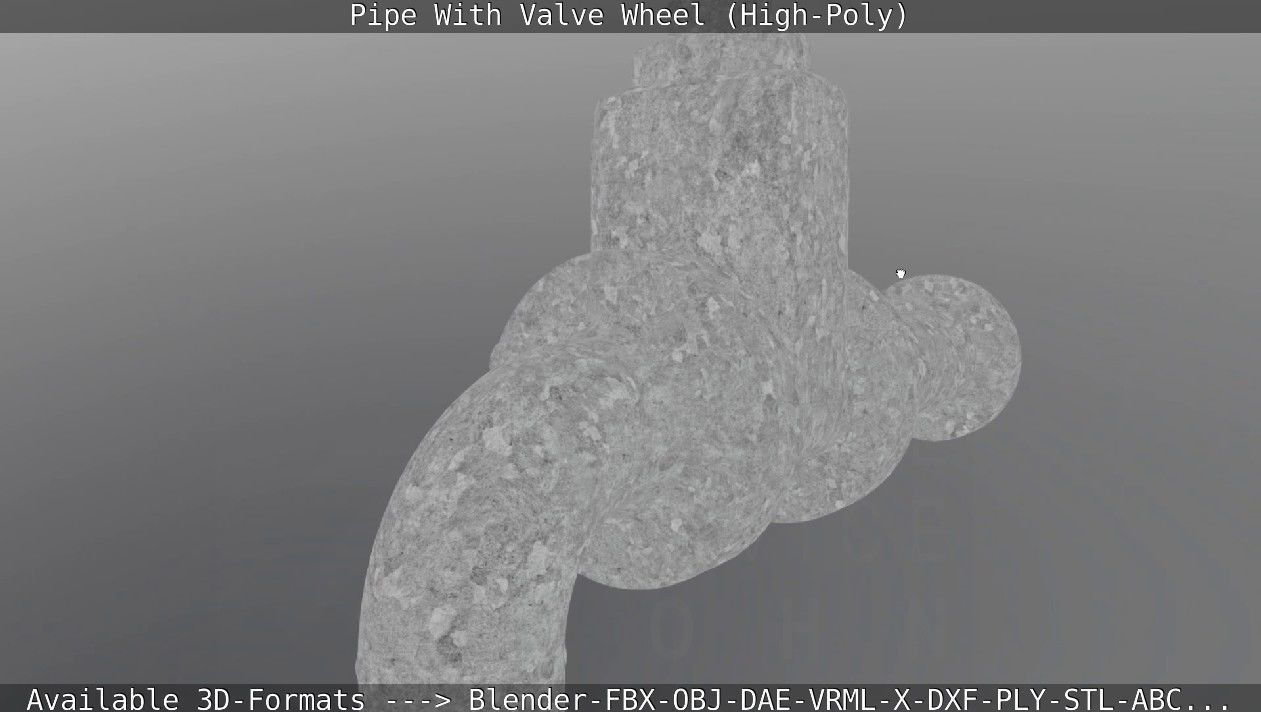 Pipe With Valve Wheel High-Poly 3D model_86
