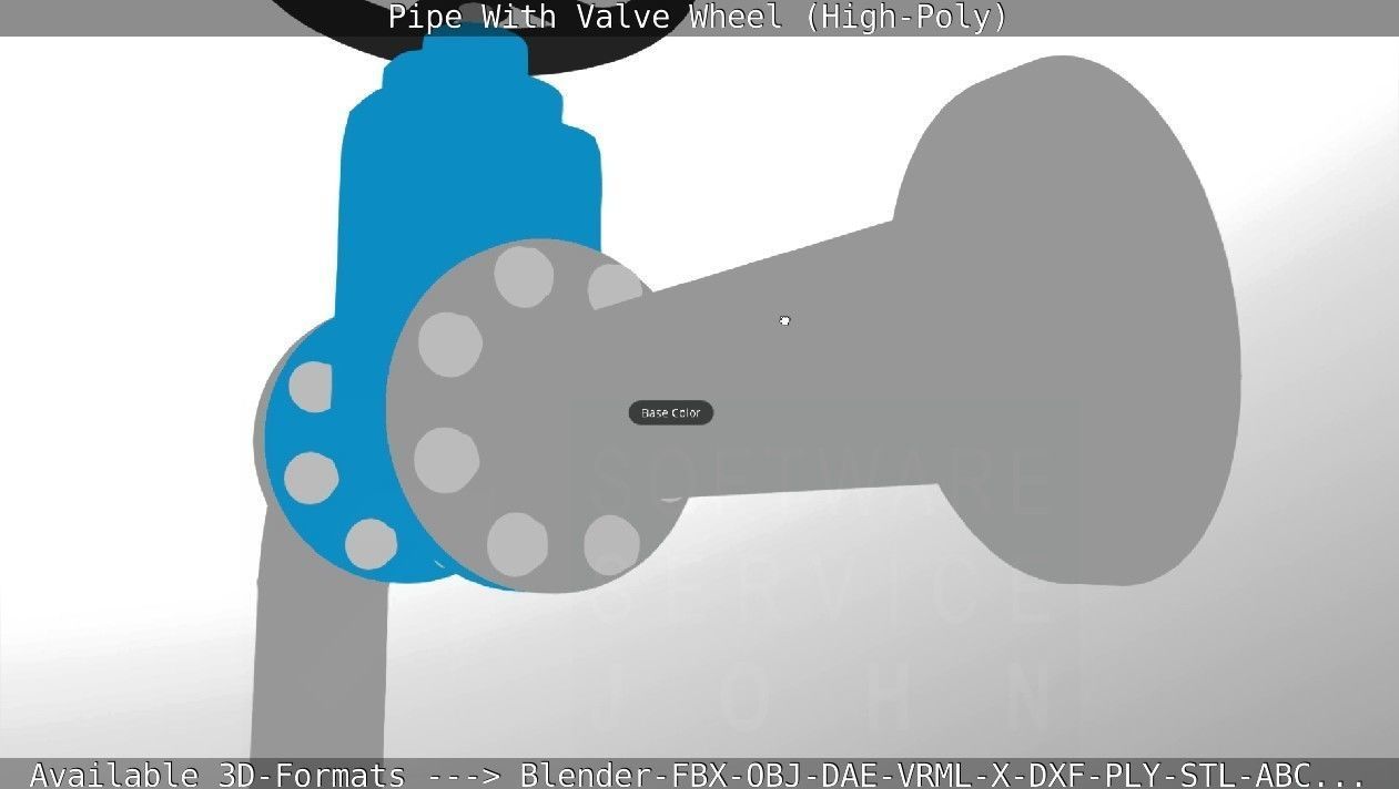 Pipe With Valve Wheel High-Poly 3D model_74