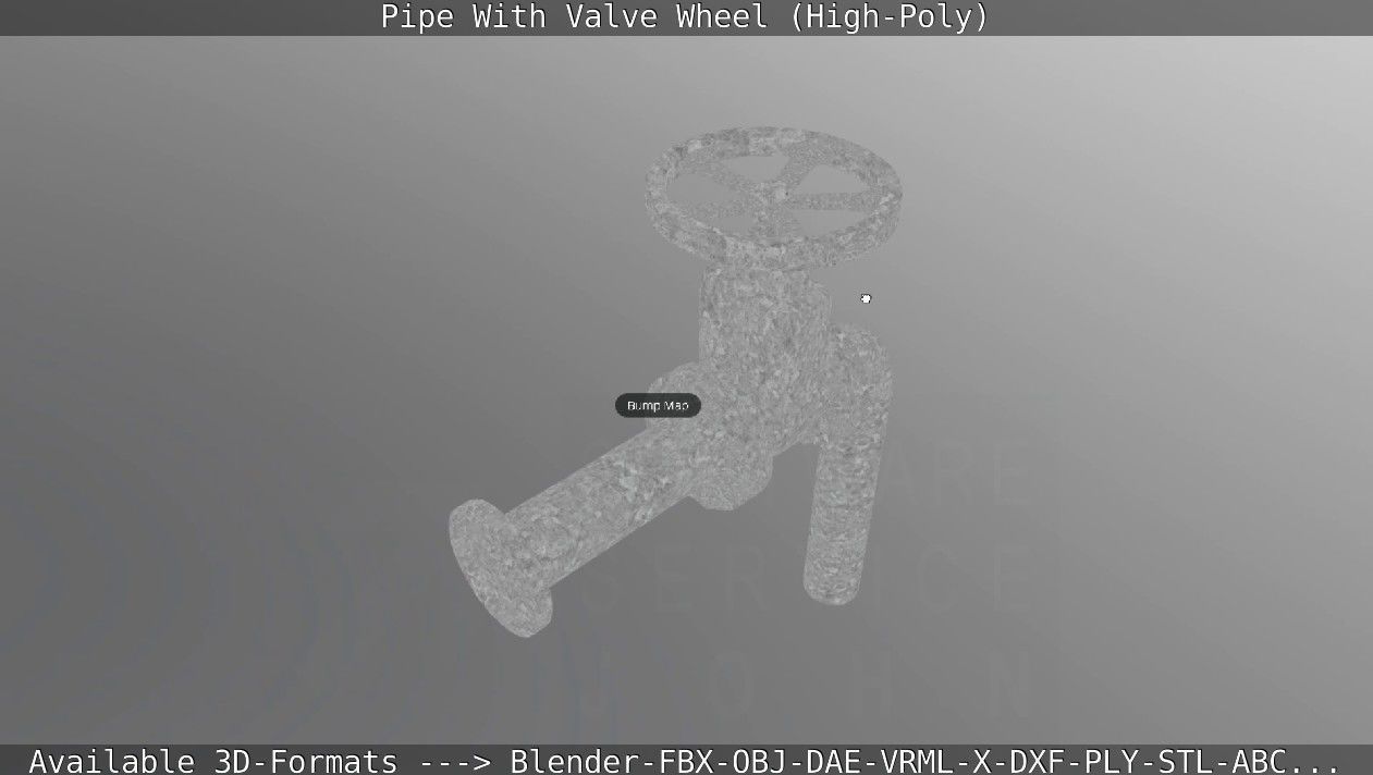 Pipe With Valve Wheel High-Poly 3D model_109