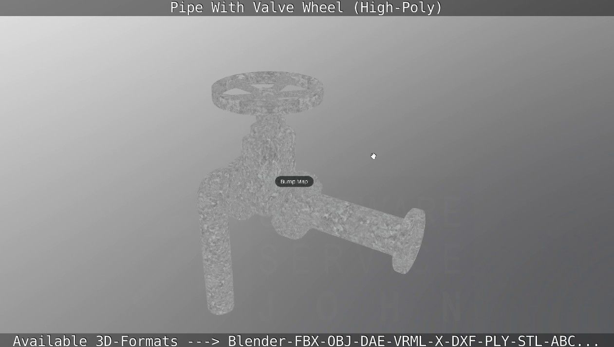 Pipe With Valve Wheel High-Poly 3D model_82