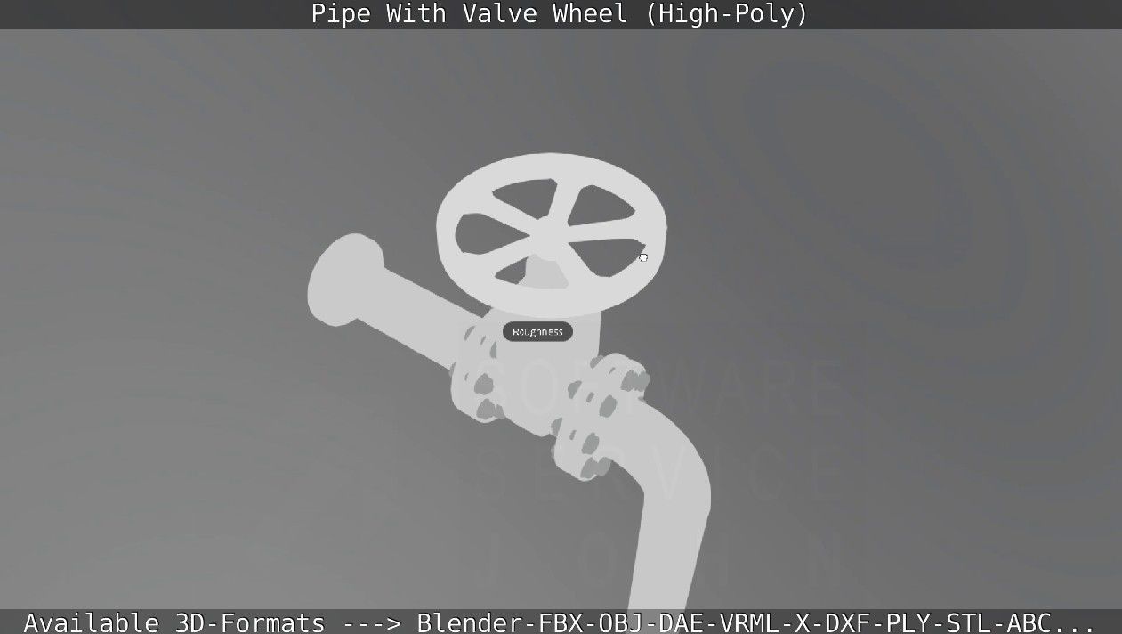 Pipe With Valve Wheel High-Poly 3D model_106