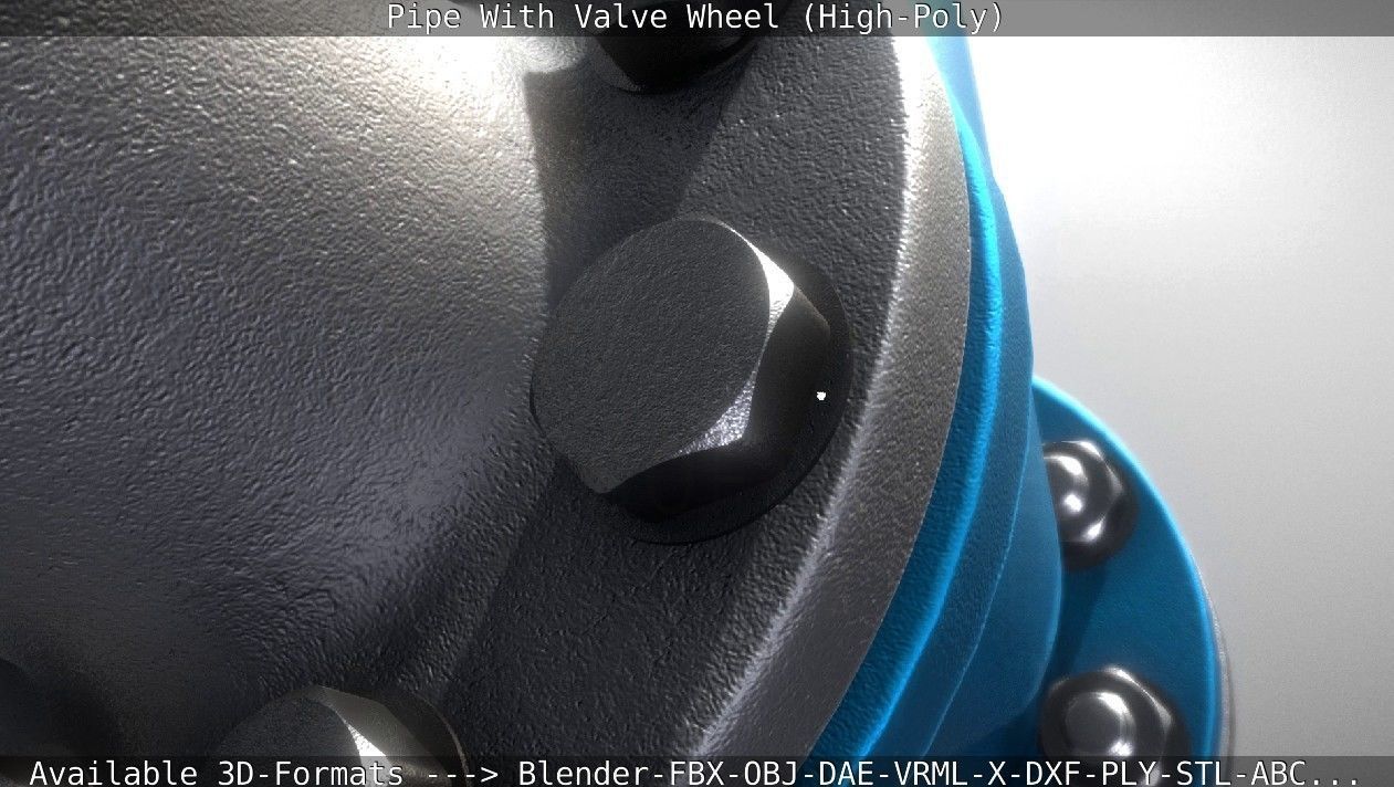 Pipe With Valve Wheel High-Poly 3D model_19