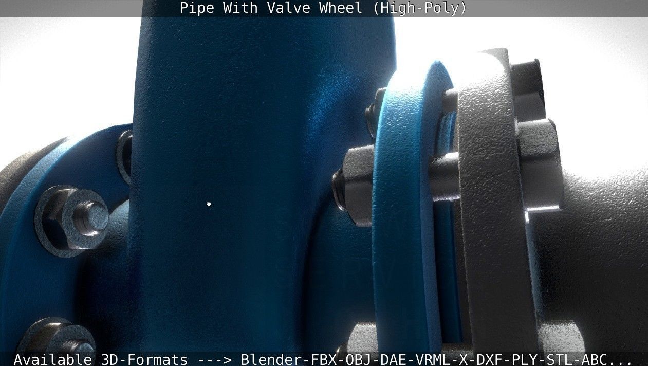 Pipe With Valve Wheel High-Poly 3D model_16