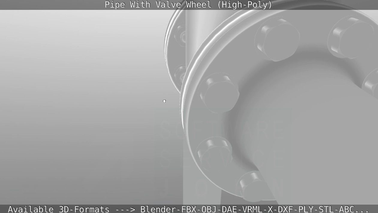 Pipe With Valve Wheel High-Poly 3D model_97