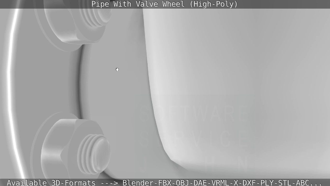 Pipe With Valve Wheel High-Poly 3D model_99