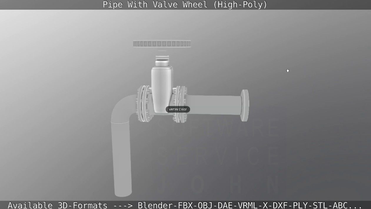 Pipe With Valve Wheel High-Poly 3D model_110
