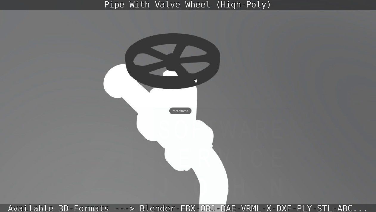 Pipe With Valve Wheel High-Poly 3D model_108