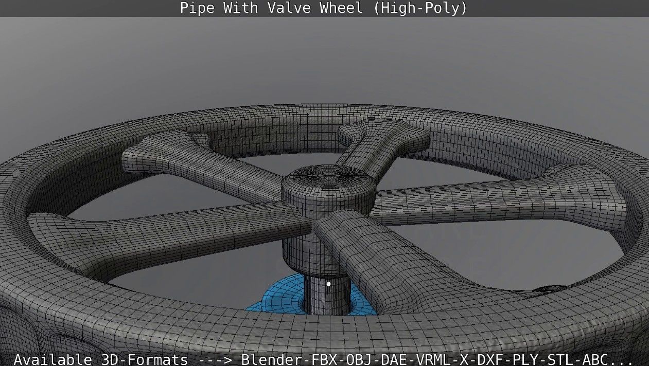 Pipe With Valve Wheel High-Poly 3D model_59