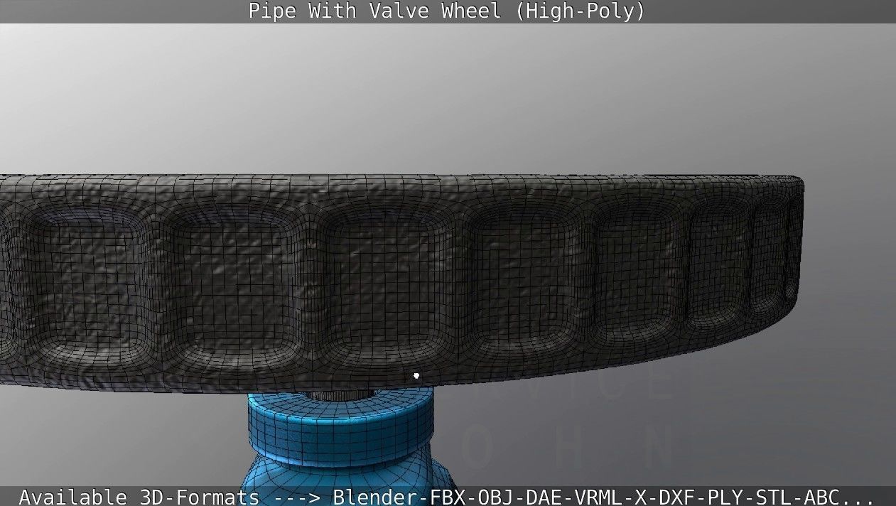 Pipe With Valve Wheel High-Poly 3D model_61