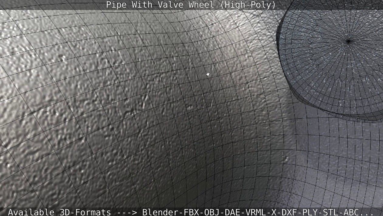 Pipe With Valve Wheel High-Poly 3D model_50