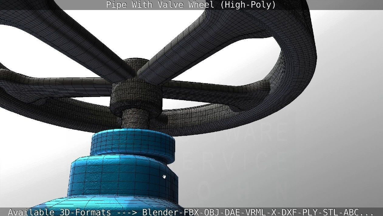 Pipe With Valve Wheel High-Poly 3D model_62