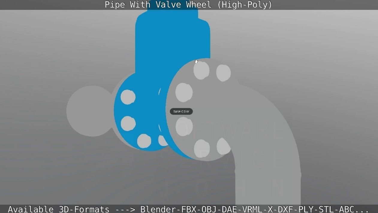 Pipe With Valve Wheel High-Poly 3D model_104