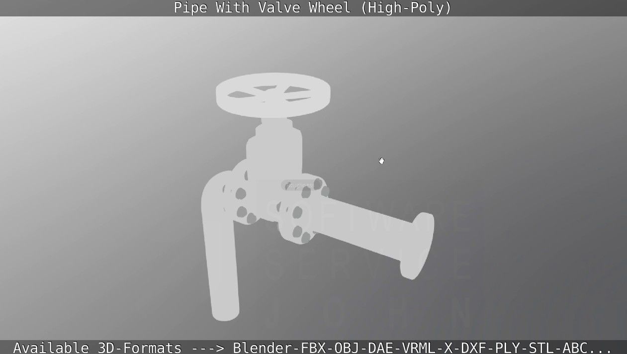 Pipe With Valve Wheel High-Poly 3D model_79