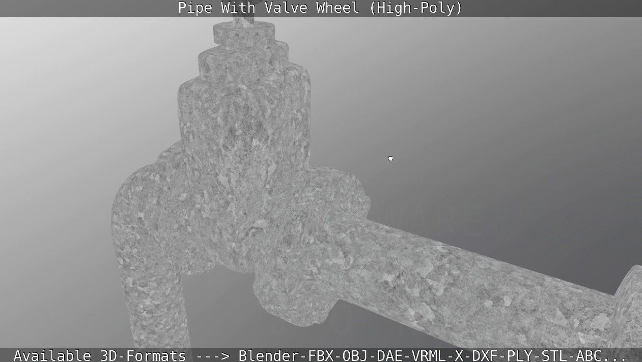 Pipe With Valve Wheel High-Poly 3D model_80