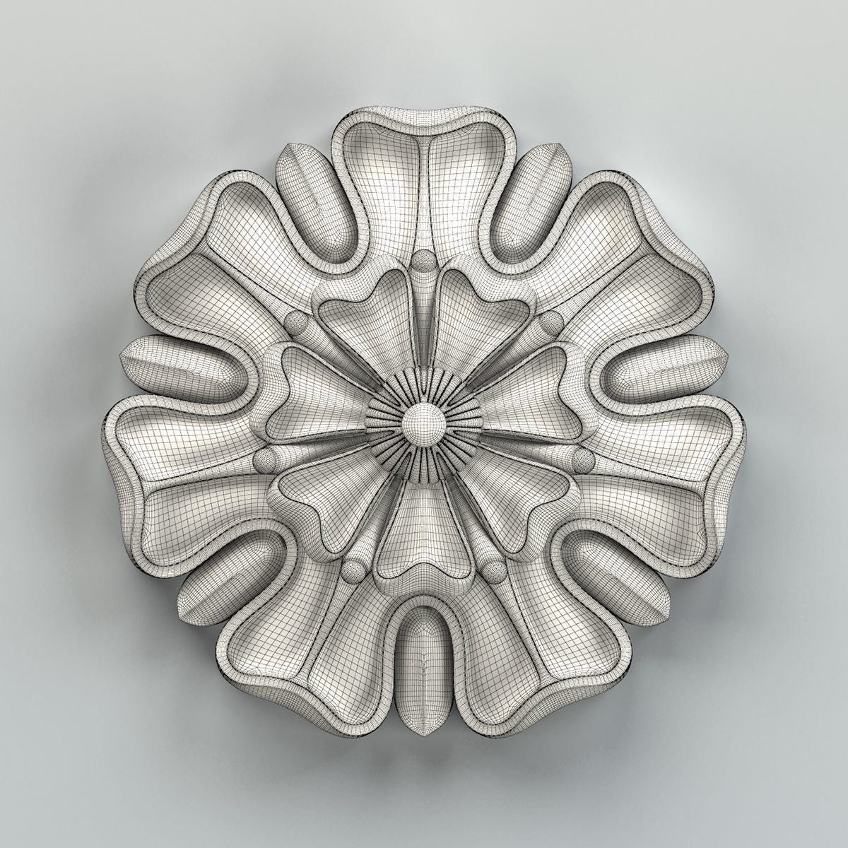 Round rosette 021 3D model_5