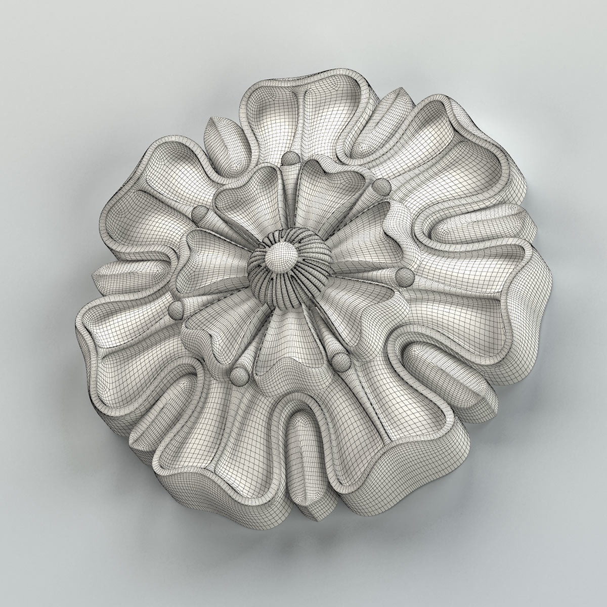 Round rosette 021 3D model_7