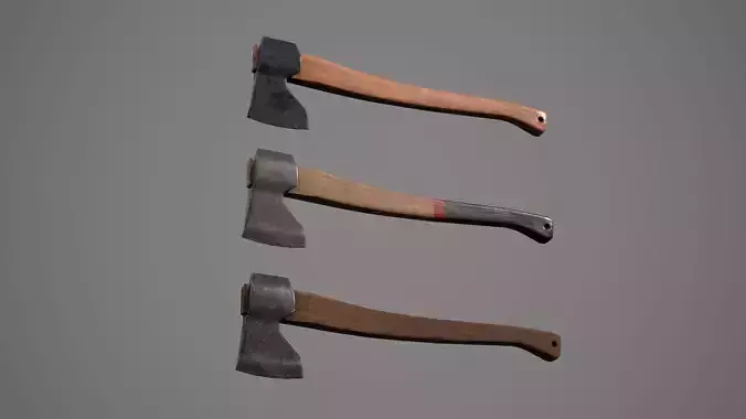 Simple Axe - Felling Hatchet Low-poly 3D model