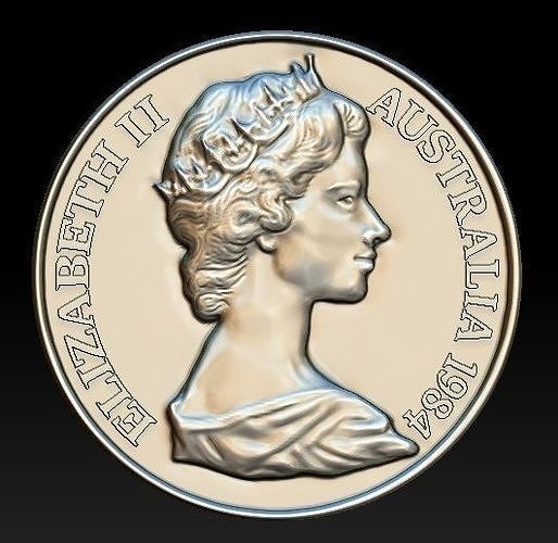 coin 2 queen elizabeth ii 3D print model