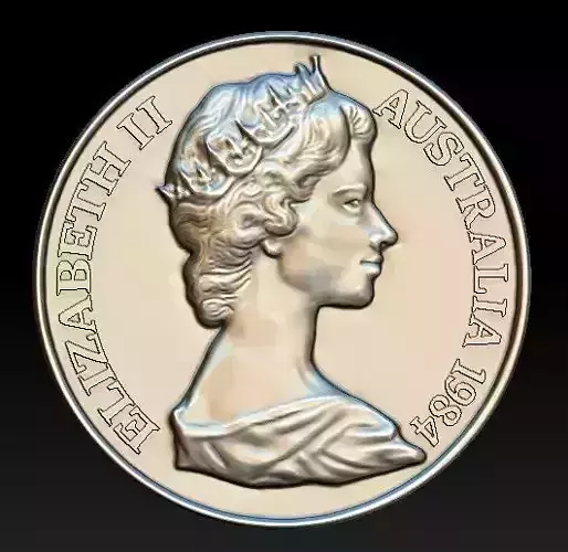coin 2 queen elizabeth ii 3D print model