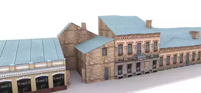 Kiev street Low-poly 3D model