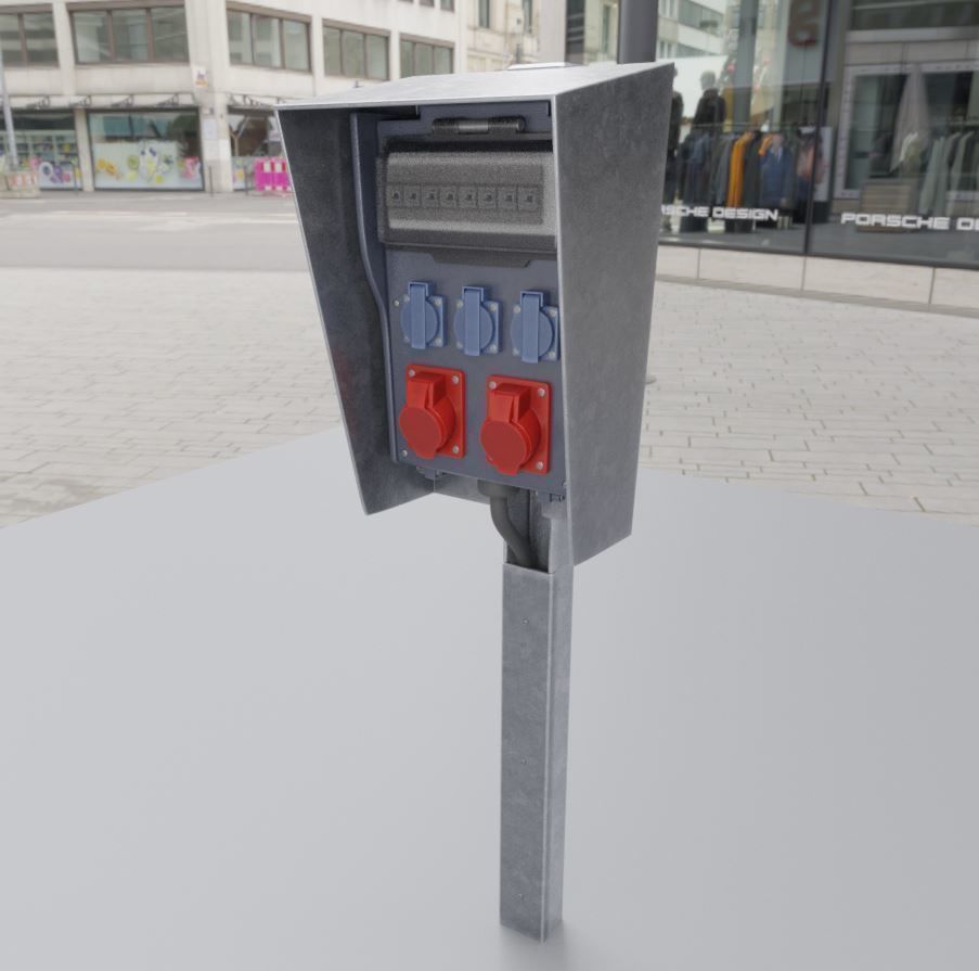Industrial Distribution Socket Box High and  Low-Poly 3D Model Collection_5