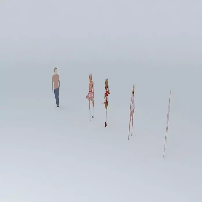 one man and 3 nurses Free 3D model
