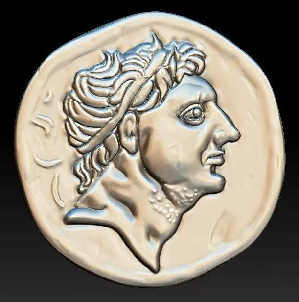 coins coin with head of man 3D print model_0