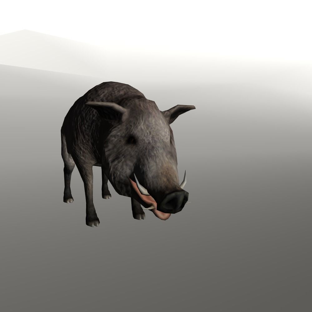 Wild boar and deer Low-poly 3D model_1