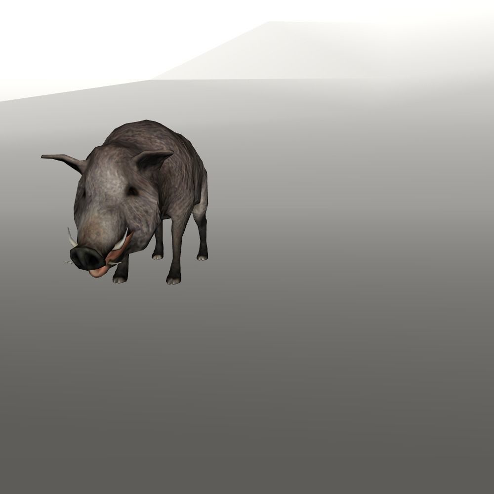 Wild boar and deer Low-poly 3D model_2