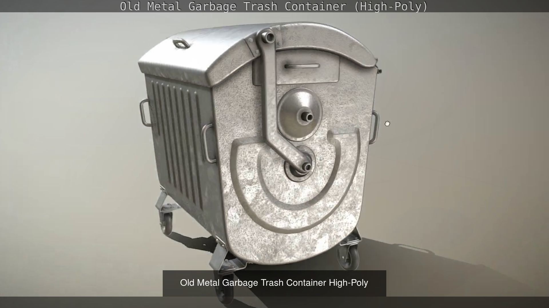 Old Metal Garbage Trash Container High-Poly and Low-Poly 3D Model Collection_3