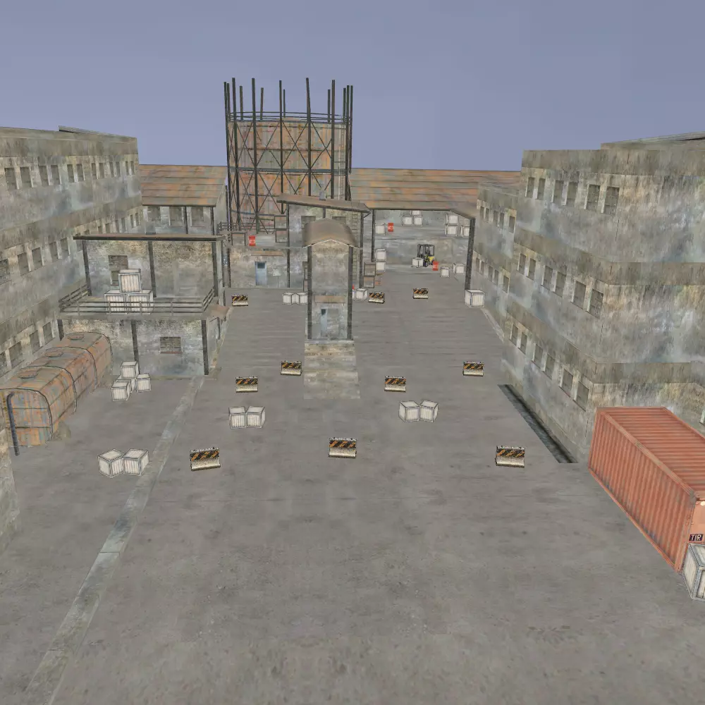 Town Environment Low-poly 3D model_0