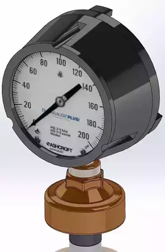 Ashcroft Gauge with isolator  3D model