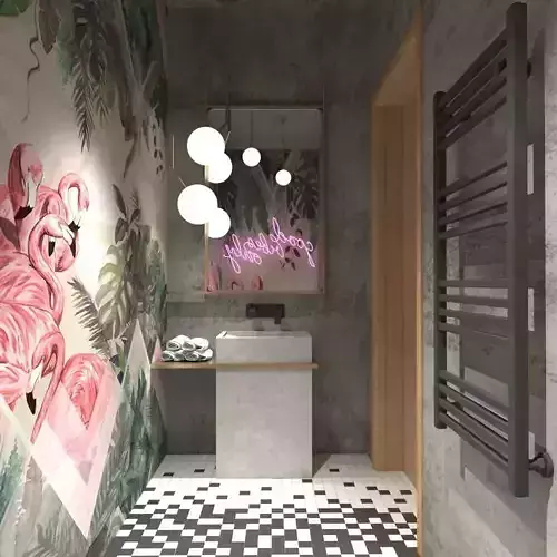 3D Model interior door in oak