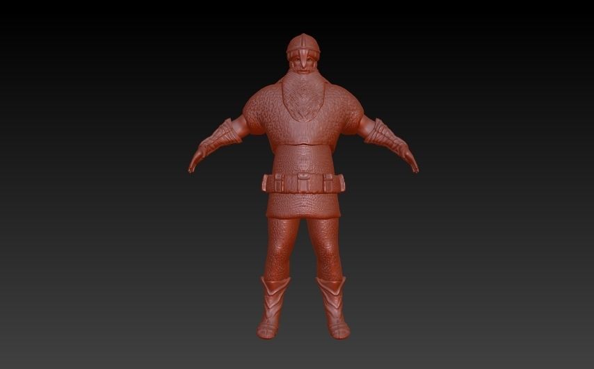 Viking statue of santa claus 3D model_1