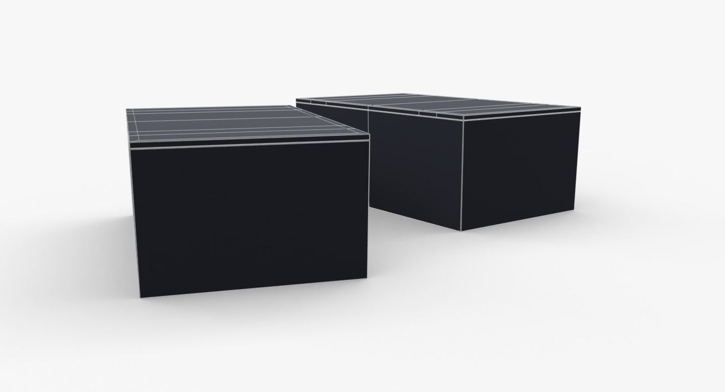 US First Aids Wooden Boxes WWII Low-poly 3D model_24