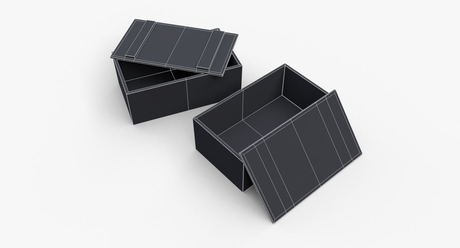 US First Aids Wooden Boxes WWII Low-poly 3D model_27