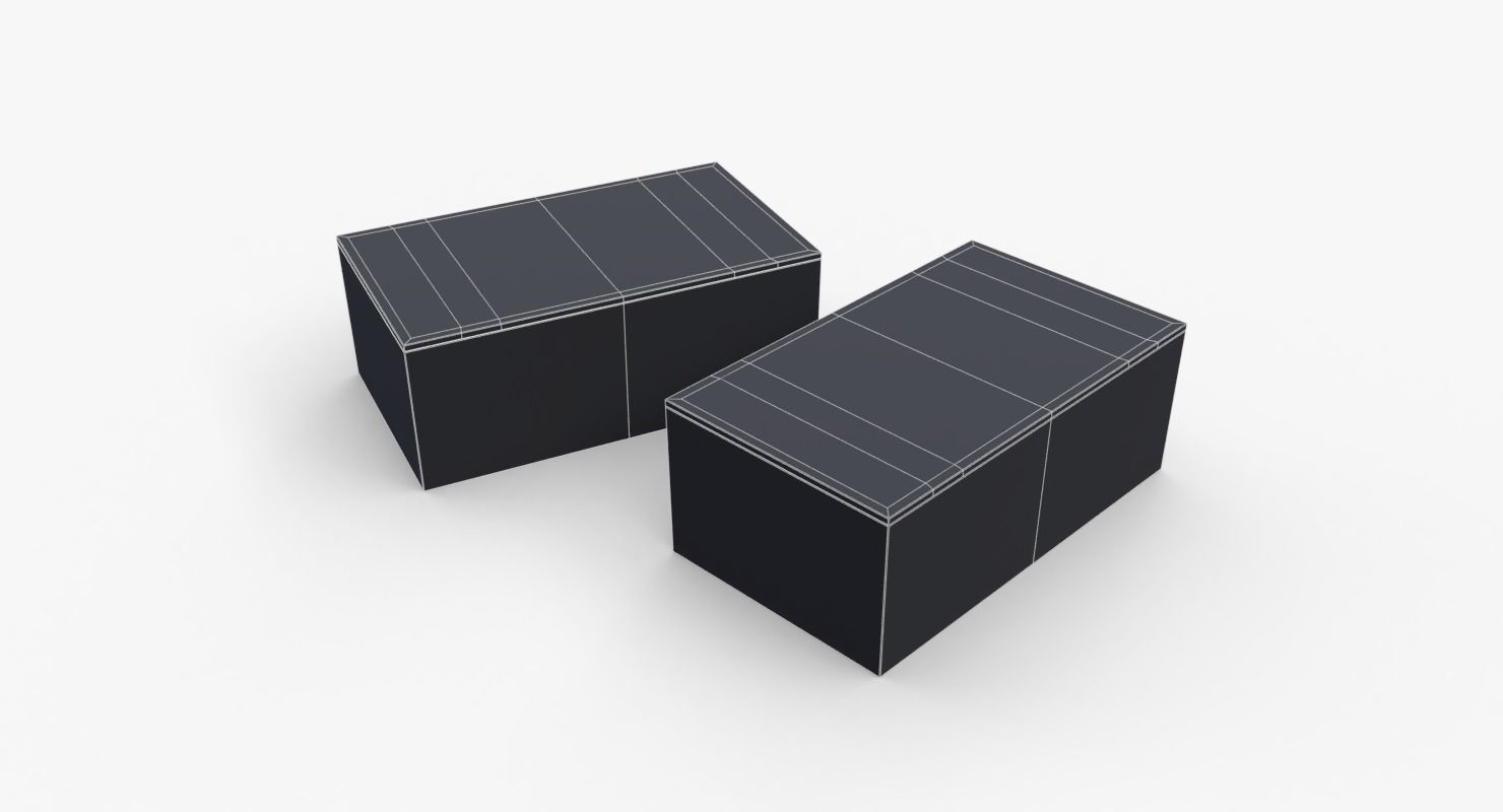 US First Aids Wooden Boxes WWII Low-poly 3D model_20