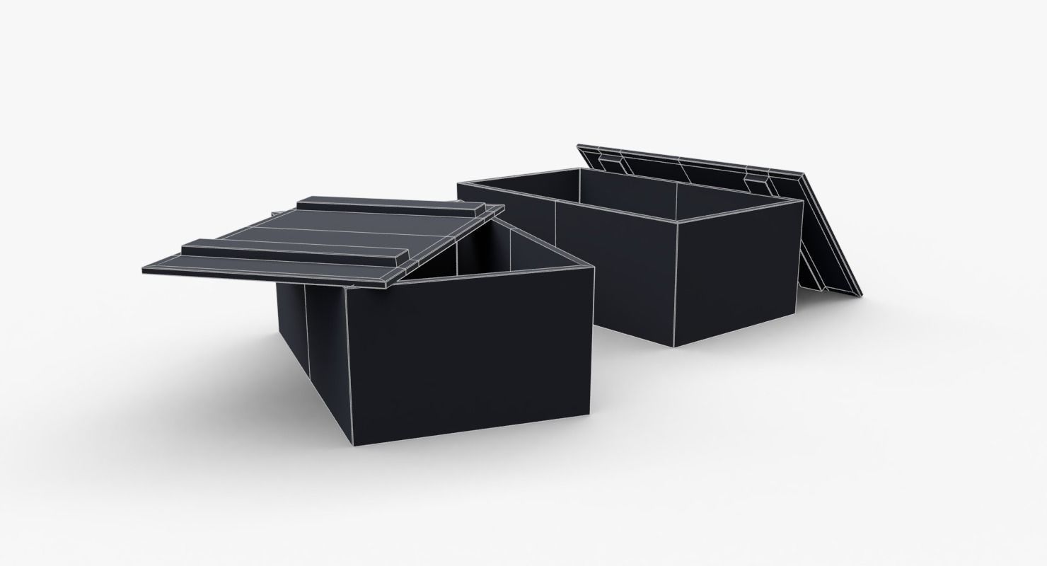 US First Aids Wooden Boxes WWII Low-poly 3D model_29