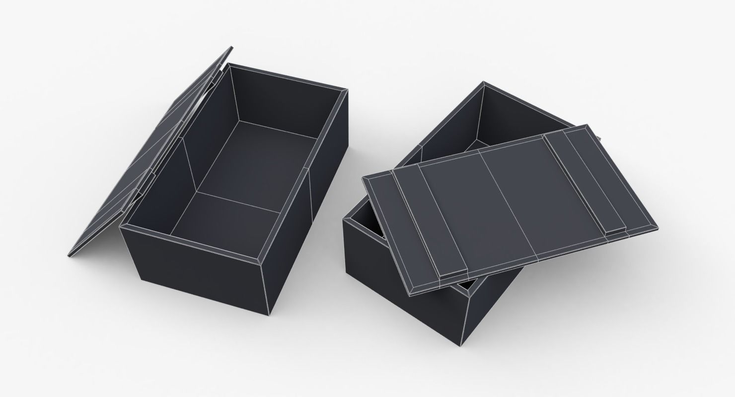 US First Aids Wooden Boxes WWII Low-poly 3D model_28