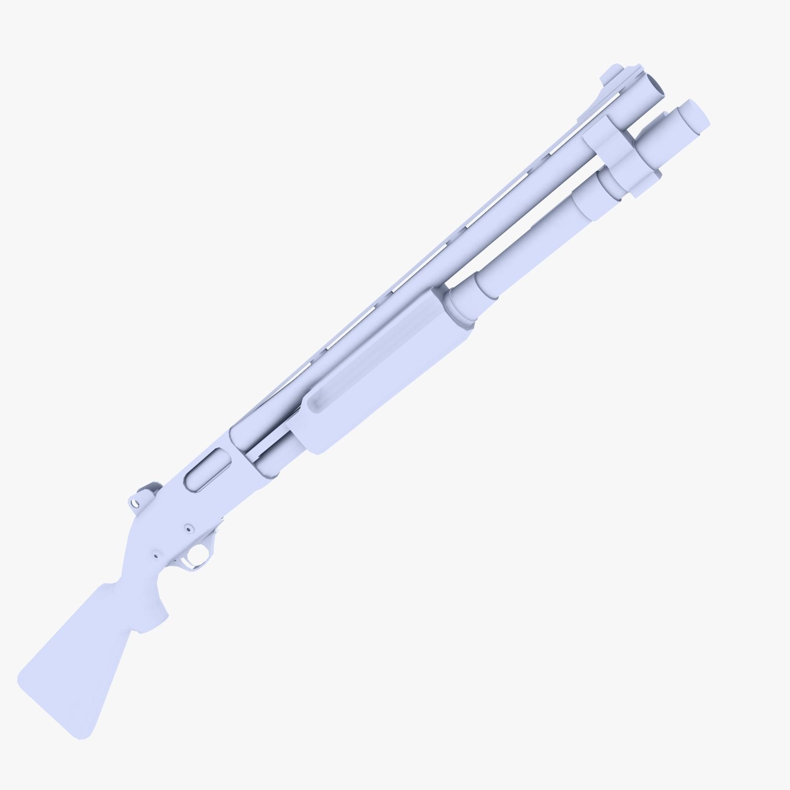 Pump Shotgun Low-poly 3D model