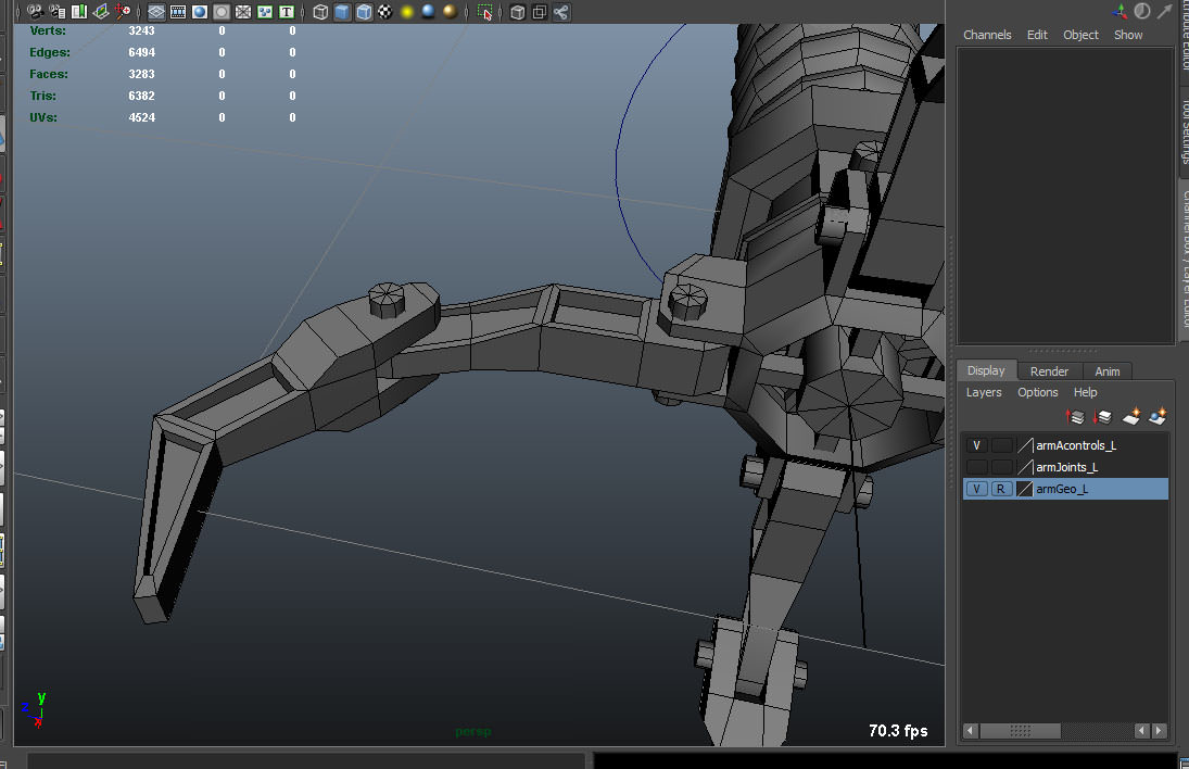 Robot Mechanic Arm - style three 3D model_9