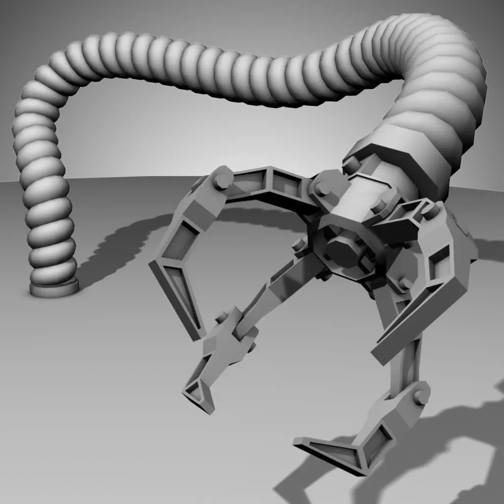 Robot Mechanic Arm - style three 3D model_0