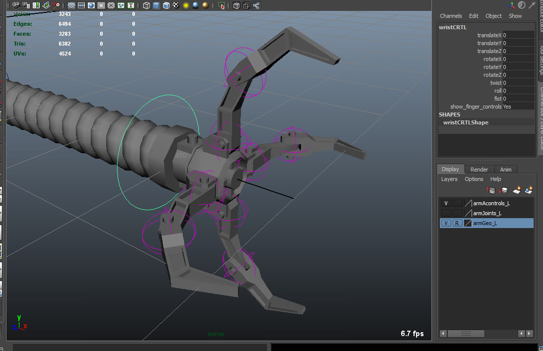 Robot Mechanic Arm - style three 3D model_2