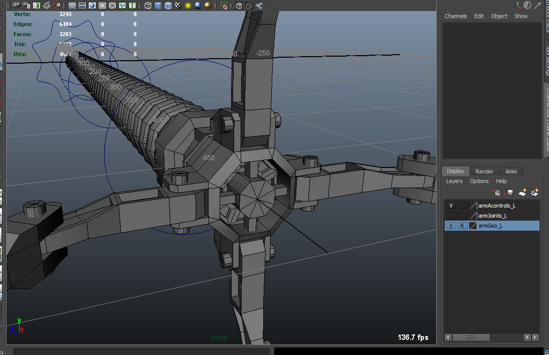 Robot Mechanic Arm - style three 3D model_8