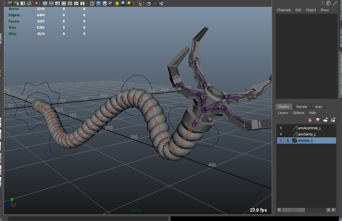 Robot Mechanic Arm - style three 3D model_7