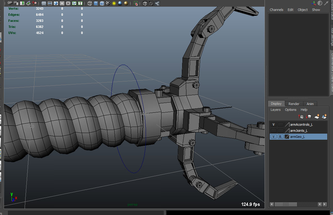 Robot Mechanic Arm - style three 3D model_12