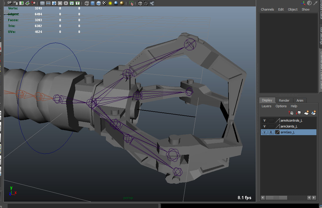 Robot Mechanic Arm - style three 3D model_6