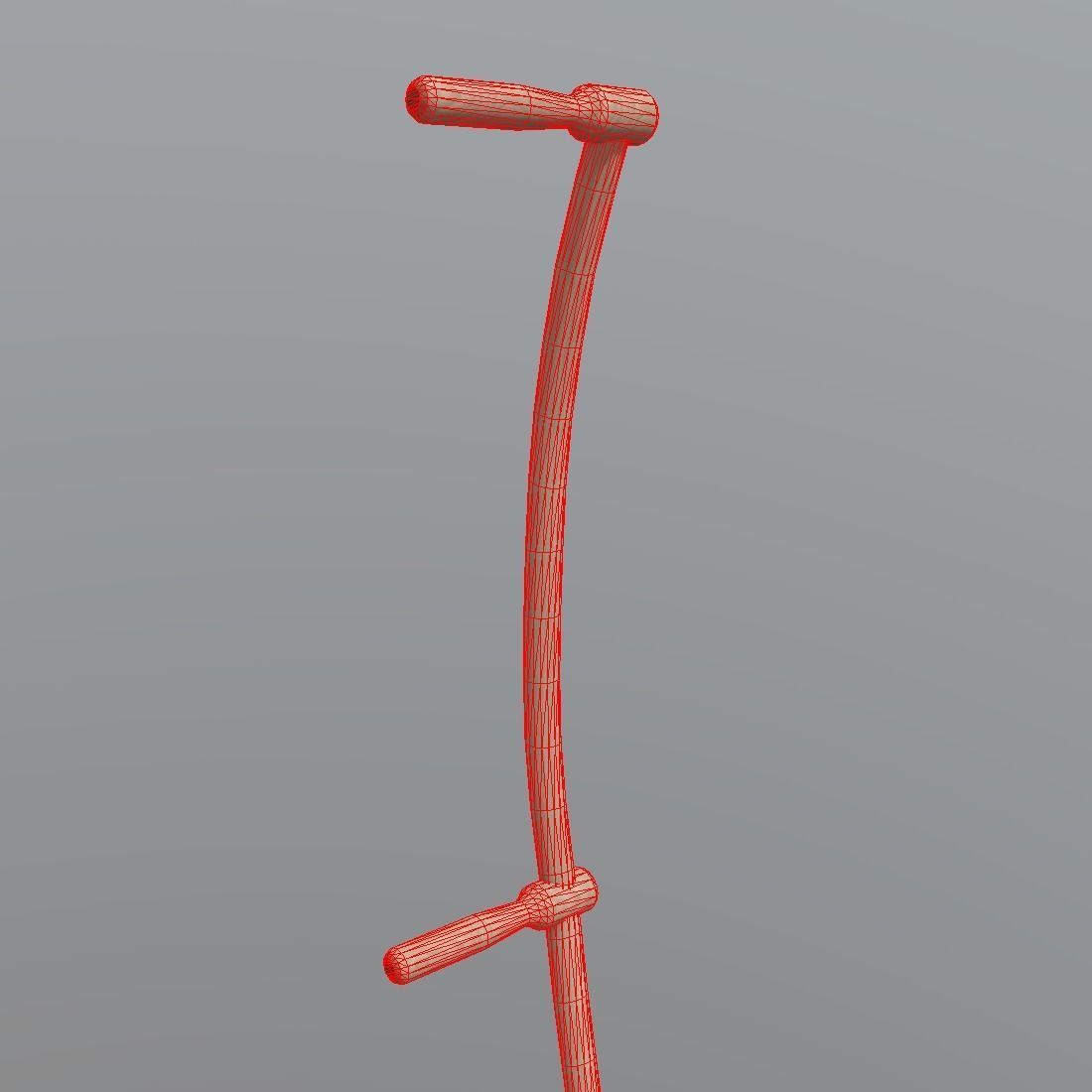 Scythe wooden stick with handle Low-poly 3D model_10
