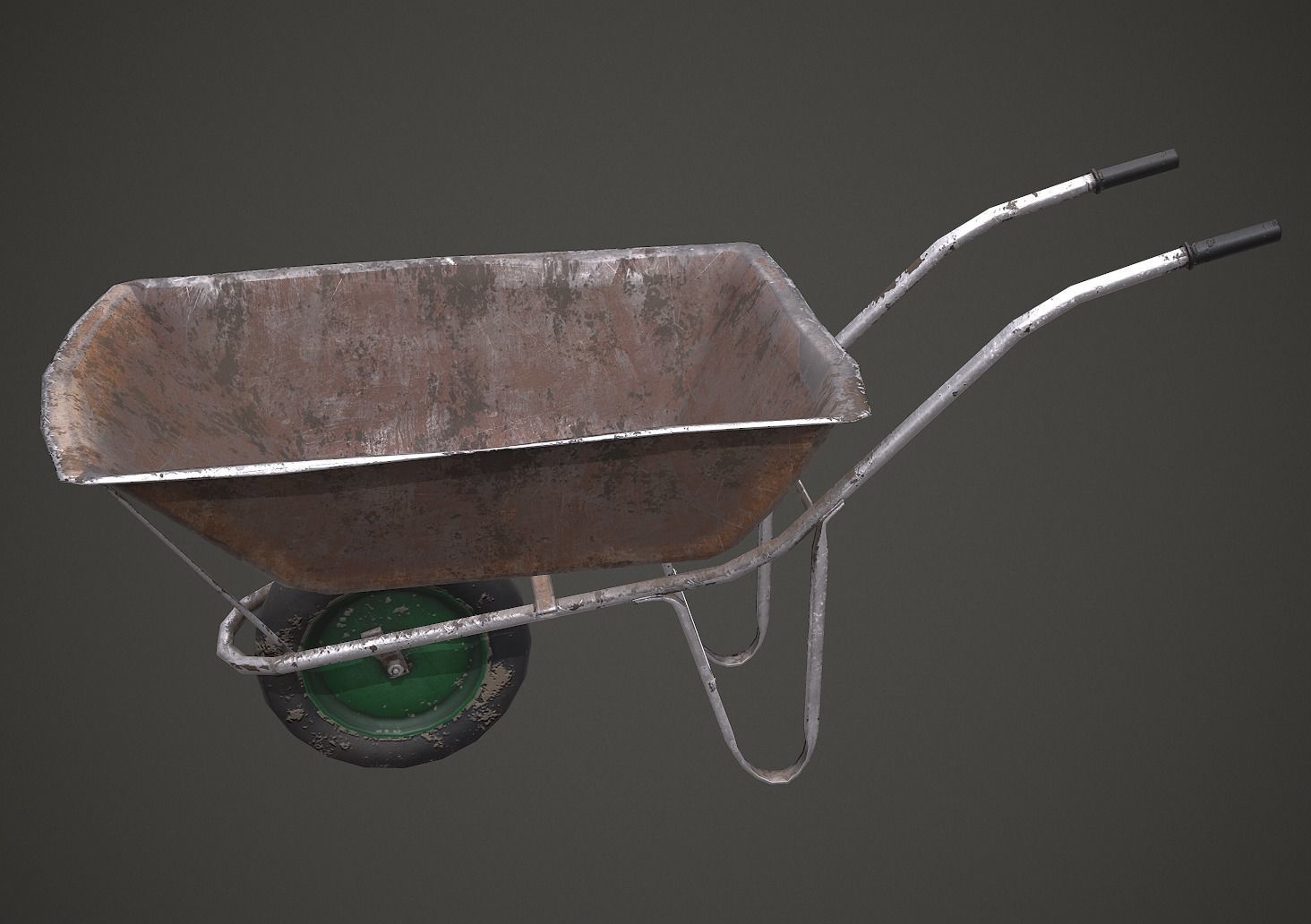 Old Wheelbarrow PBR Low Poly Low-poly 3D model_1